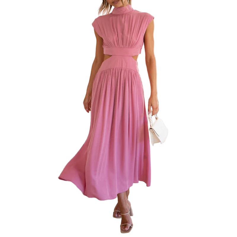 Robe d'Été Femme Élastique Longue Chic Coton Doux-1