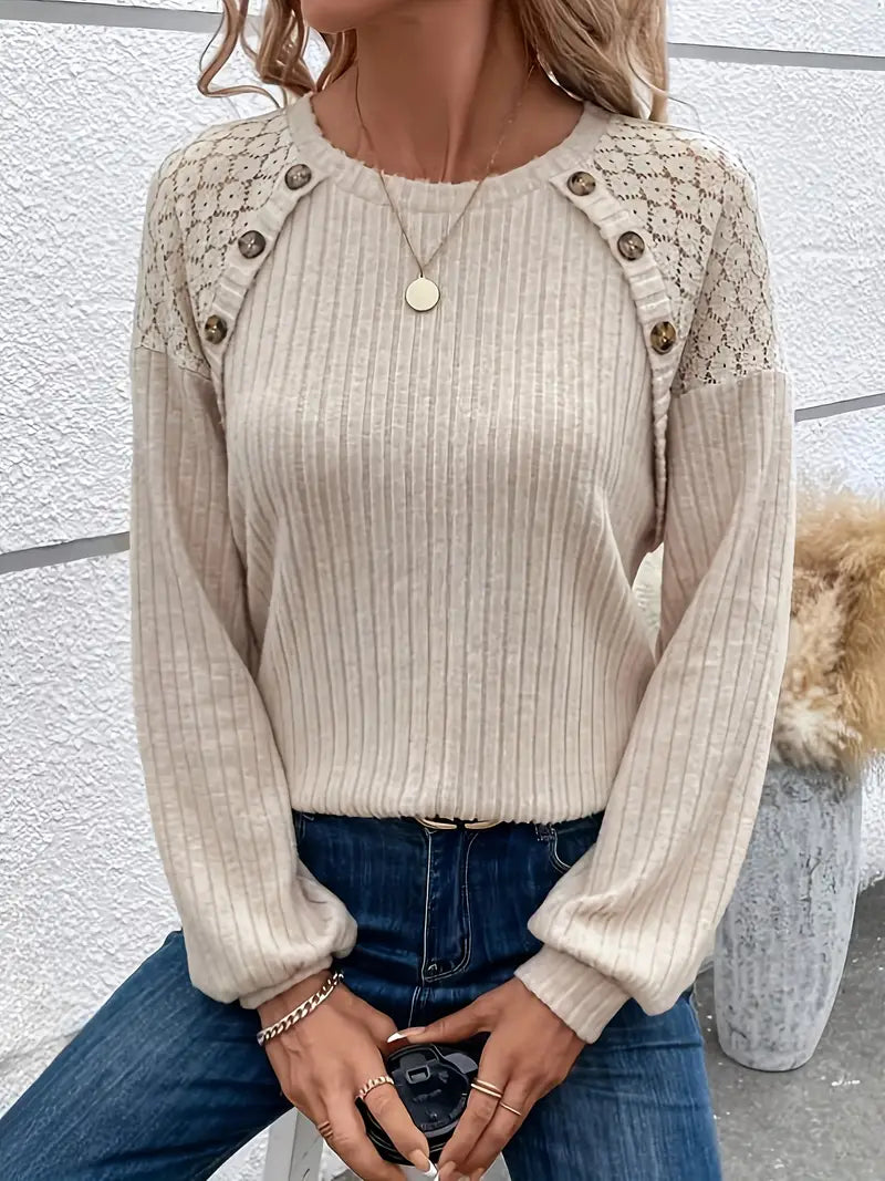 Tee Shirt Manche Longue Femme Chic Tissu Doux-2