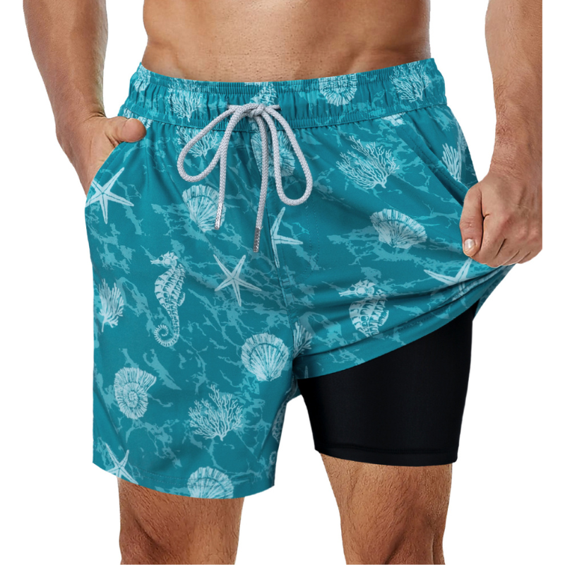 Short de bain 2 en 1 pour hommes