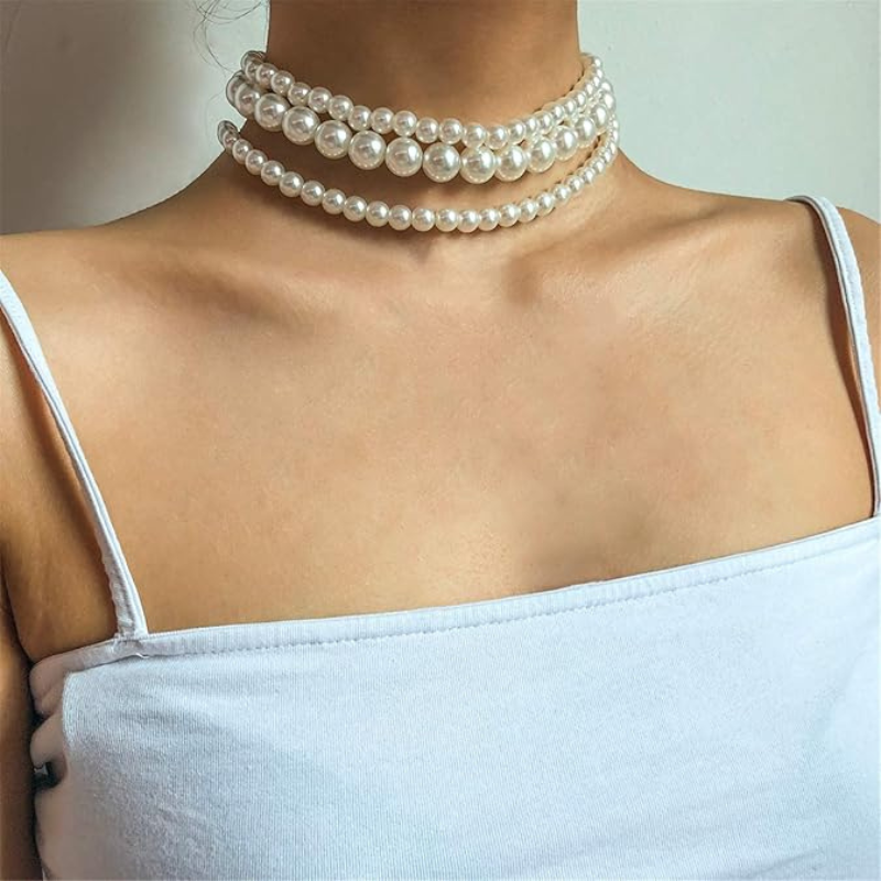 Collier de perles multi-couches