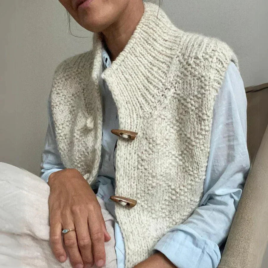 Gilet Sans Manche Femme Élégant en Mélange de Laine 3