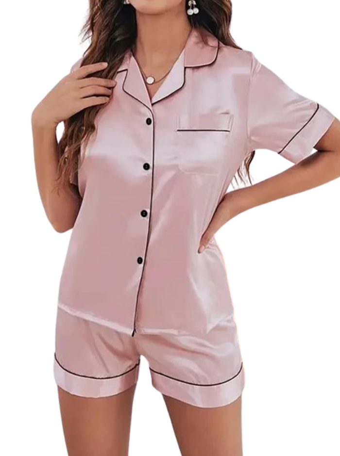 Ensemble de lingerie de nuit minimaliste en soie pour femmes