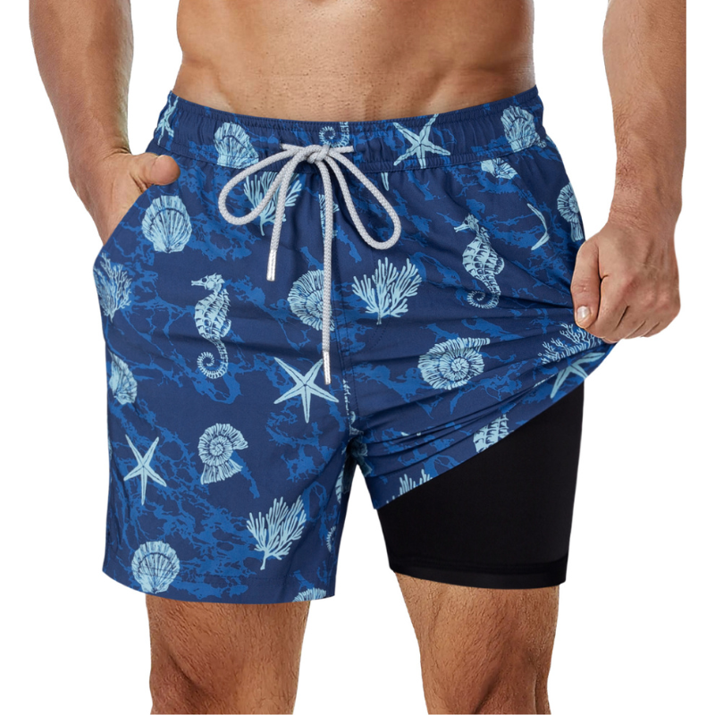 Short de bain 2 en 1 pour hommes