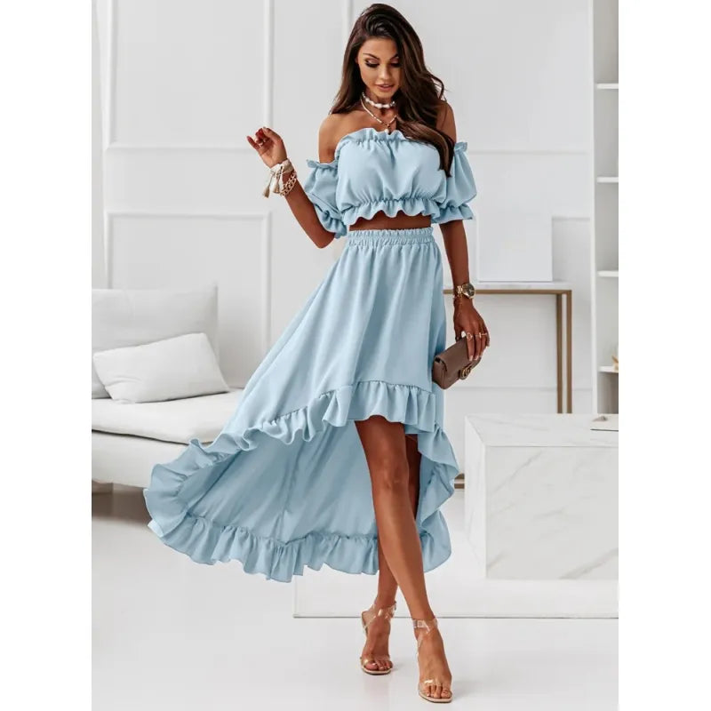 Variant image for Robe Longue Femme Maxi Détails Ruchés Coton Été-17