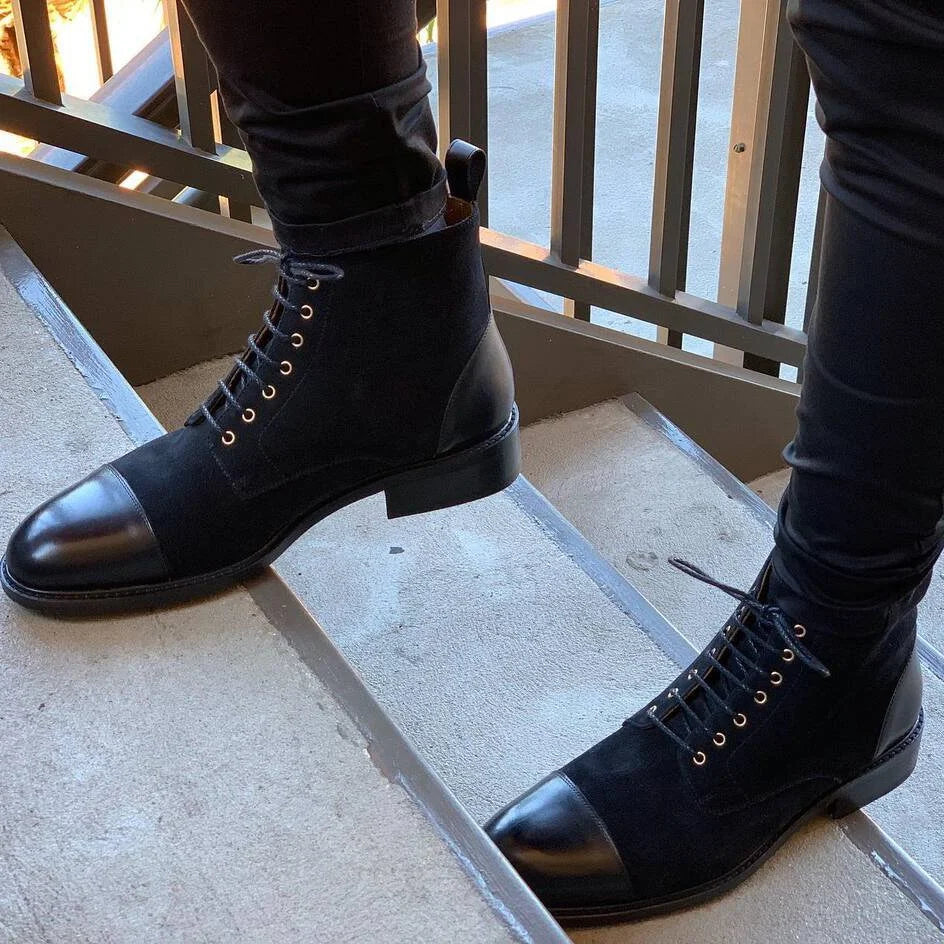 Bottes pour Hommes en Cuir Élégantes - Botte Hiver Homme Confortable-2