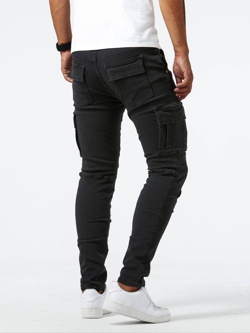 Pantalon Cargo Homme Slim En Coton Chic Et Pratique-3