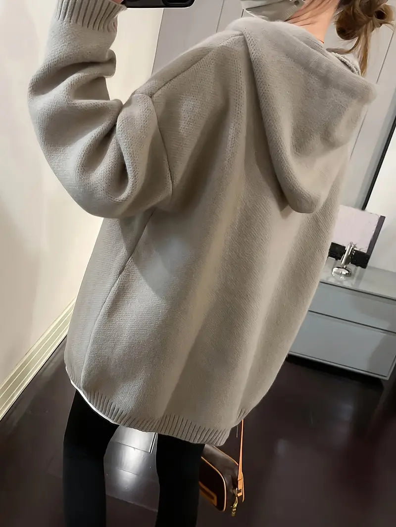 Sweat À Capuche Femme Design Sourire Coton Avec Cordon Réglable-3