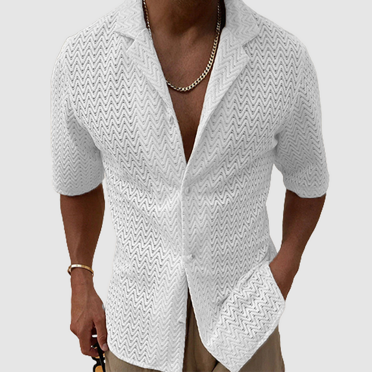 Chemise Homme Manche Courte Minimaliste en Coton 3