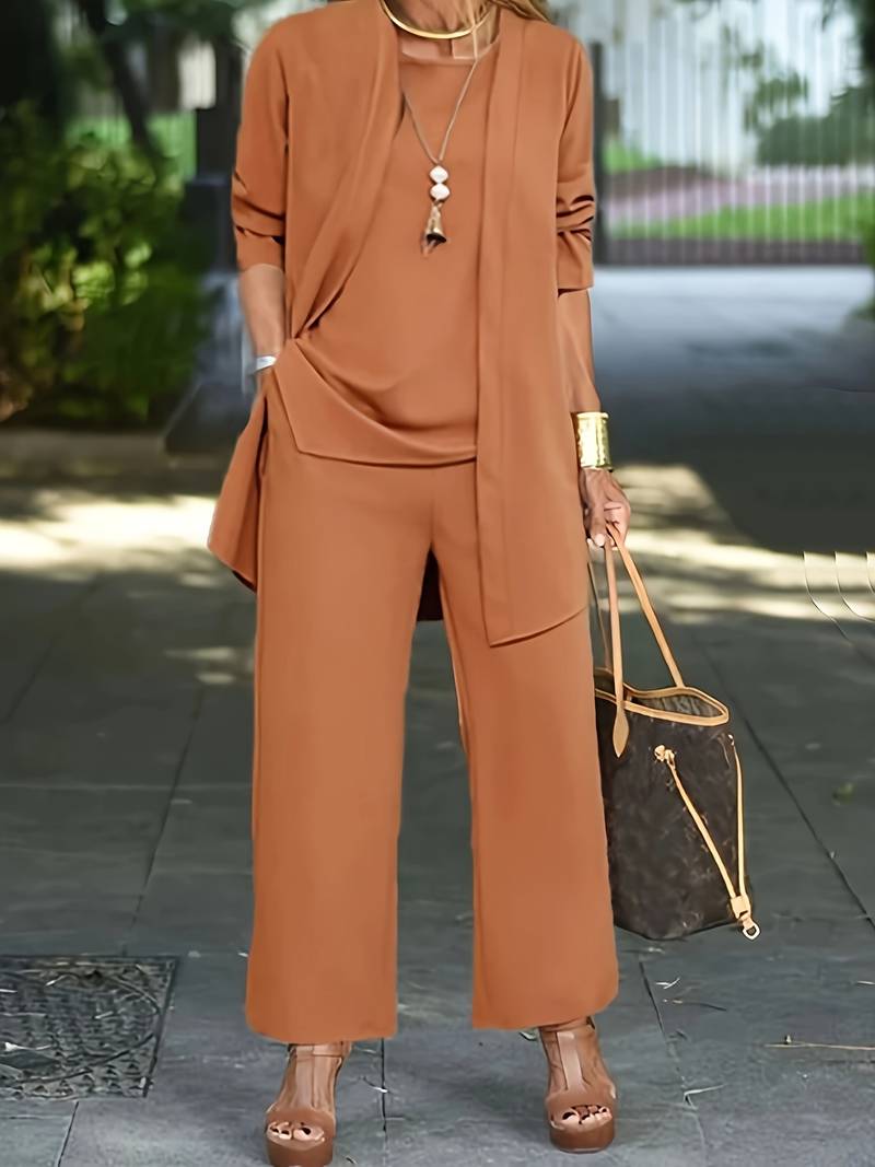 Variant image for Ensemble Femme Cardigan et Pantalon Long en Mélange de Coton et Polyester-23
