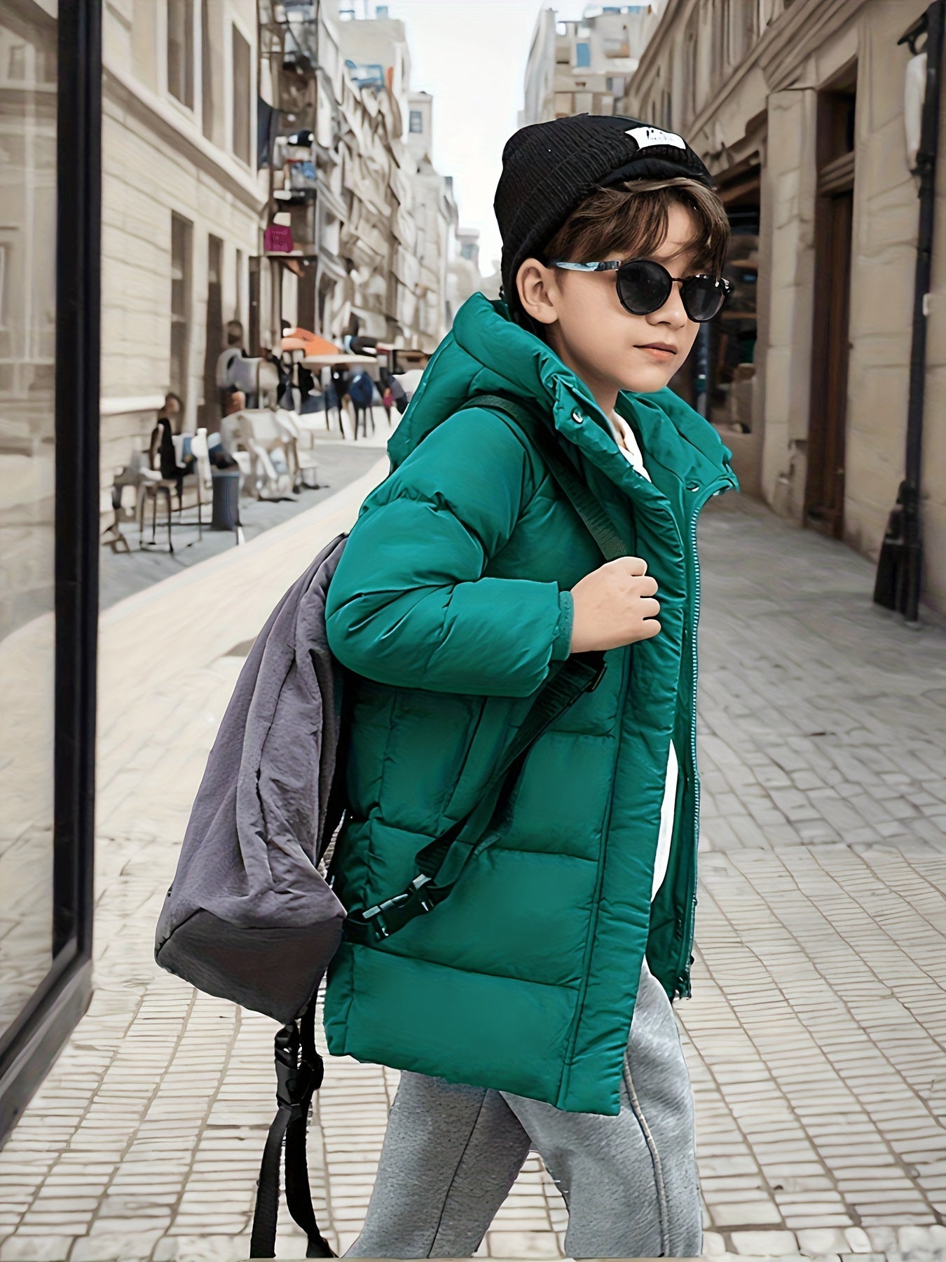 Veste Demi-Longue Garçon Tissu Respirant Fermeture Éclair 3