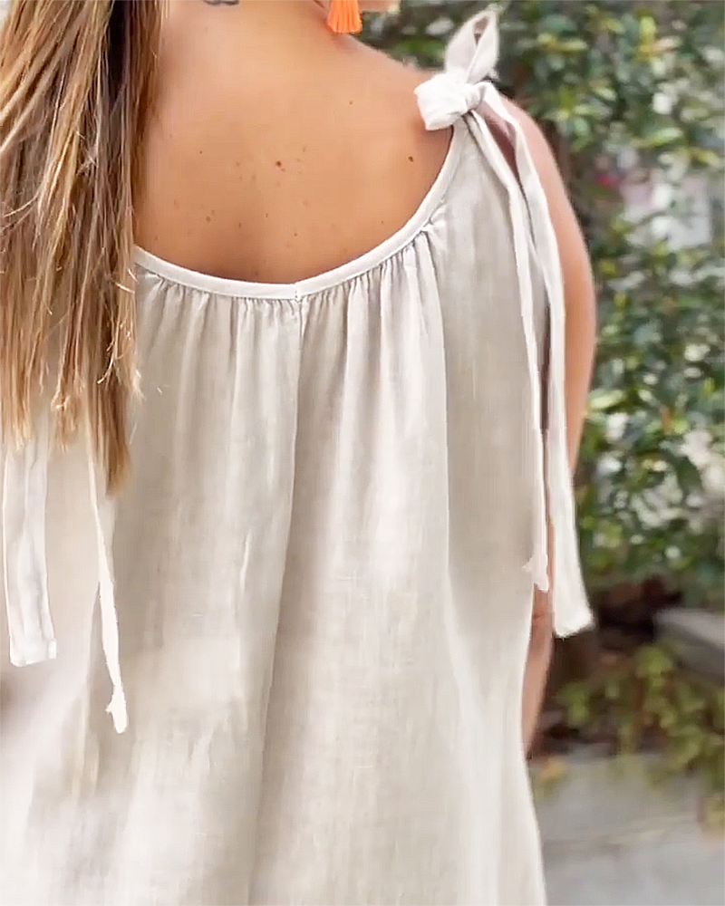 Combinaison Femme Chic Sans Manches V-Cou Polyester-4