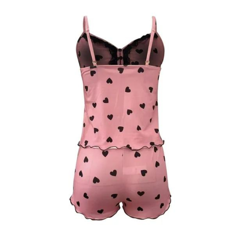 Ensemble de vêtements de nuit à col en V profond pour femmes