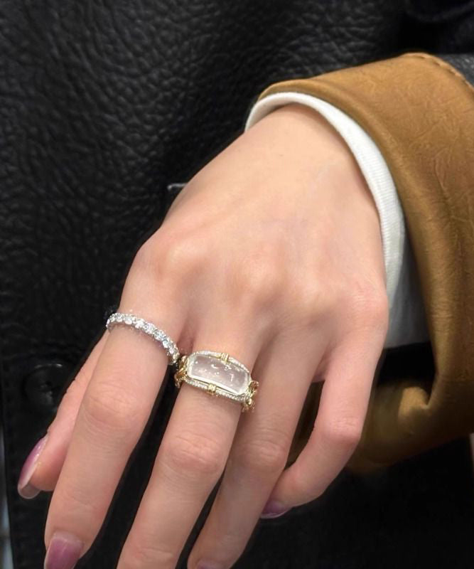 Anneaux pour femmes design original avec cristal de zircon 3