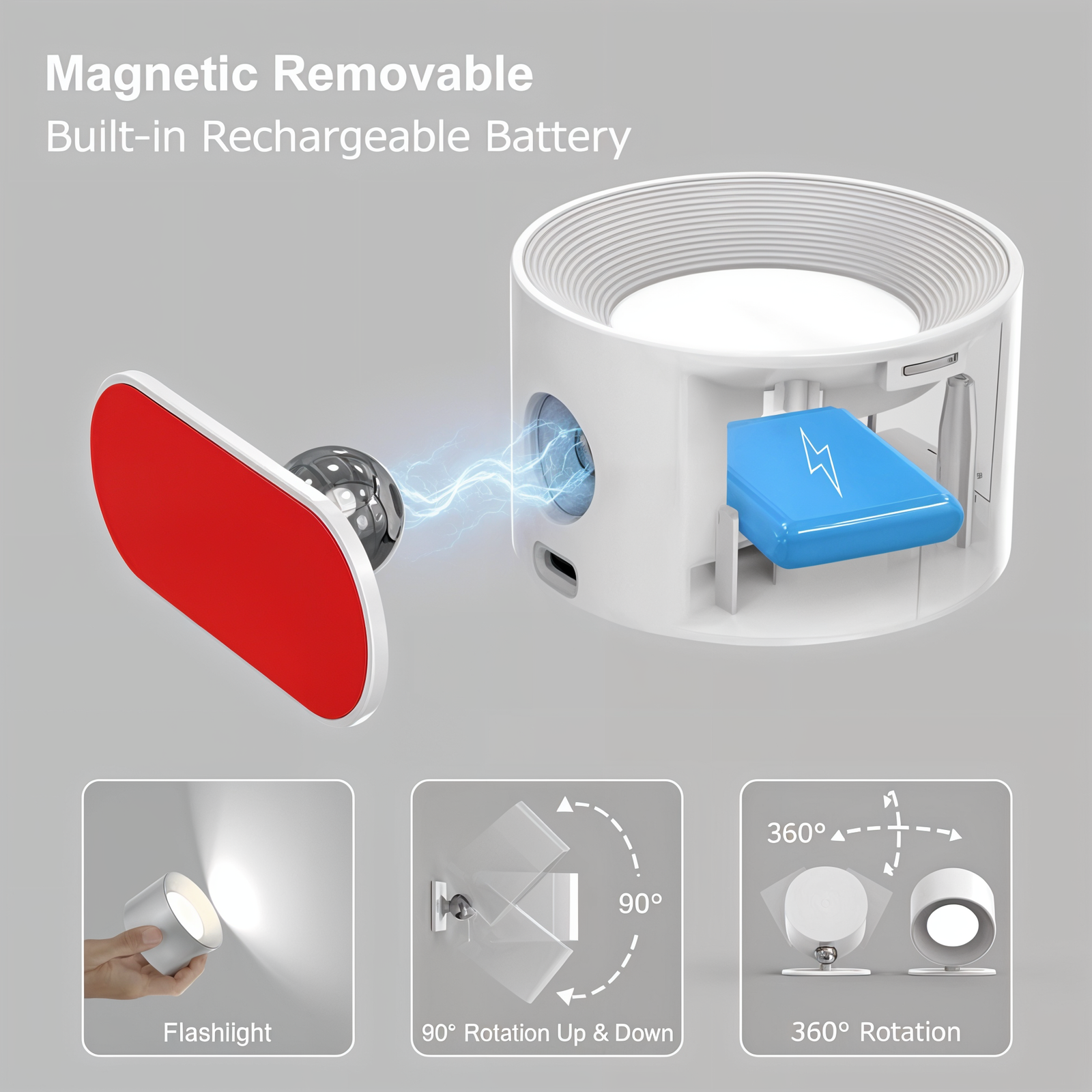 Applique Murale LED Sans Fil Design Moderne Pour Salon Chambre 2