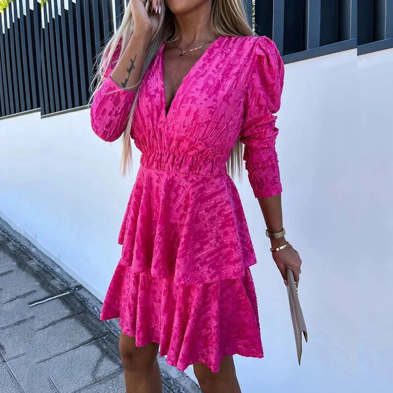 Variant image for Robe Femme Chic Longue avec Volants Tissu Léger-1