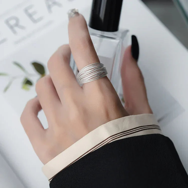 Bague Femme Multicouche Réglable Design Unique 1
