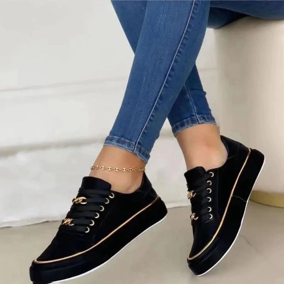 Baskets Femme Chic avec Détail Doré 2