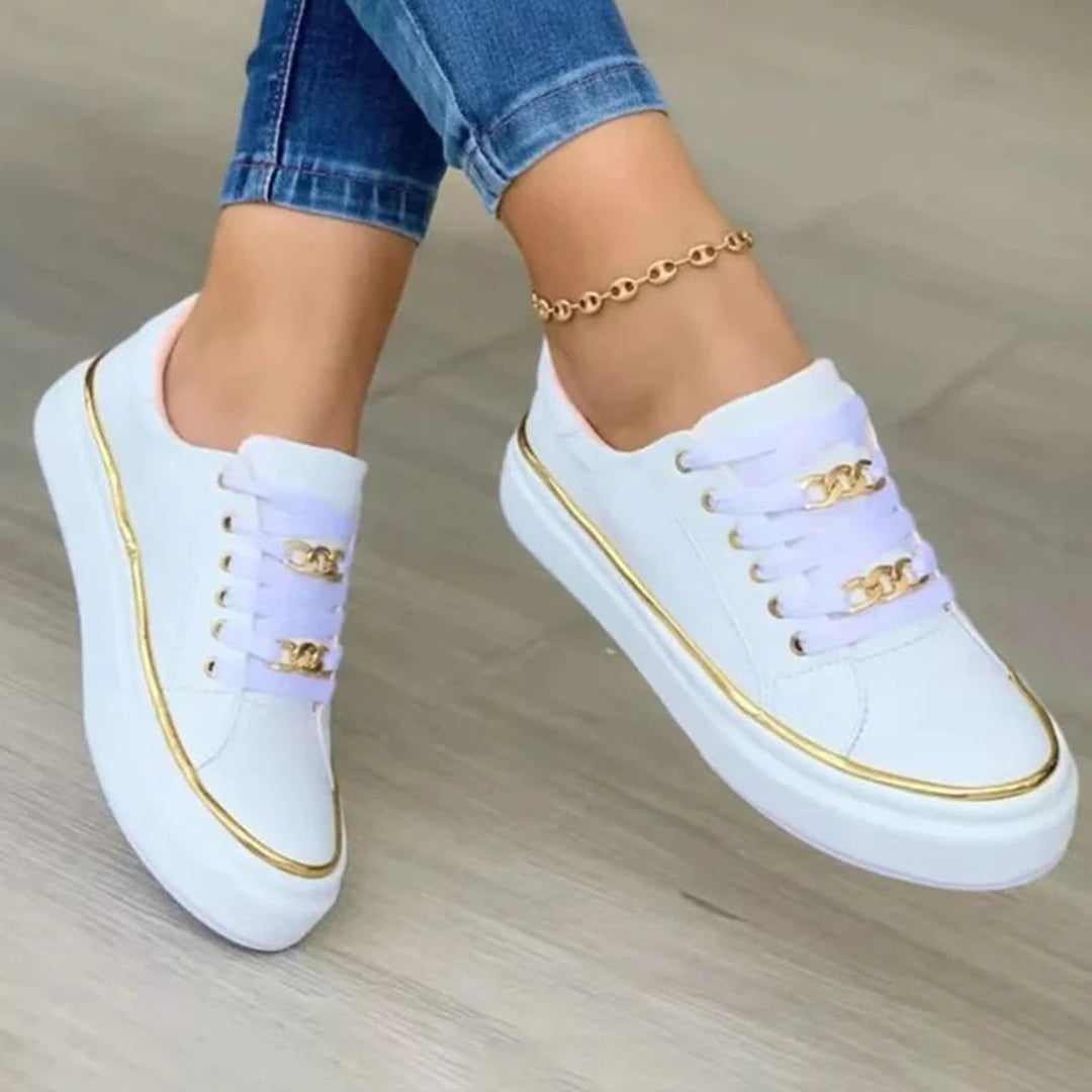 Baskets Femme Chic avec Détail Doré 3