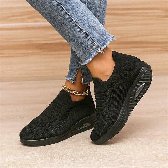 Baskets Femme Slip-On en Maille avec Semelle Air 2