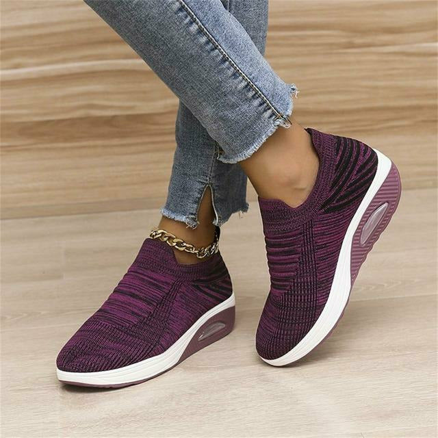 Baskets Femme Slip-On en Maille avec Semelle Air 4