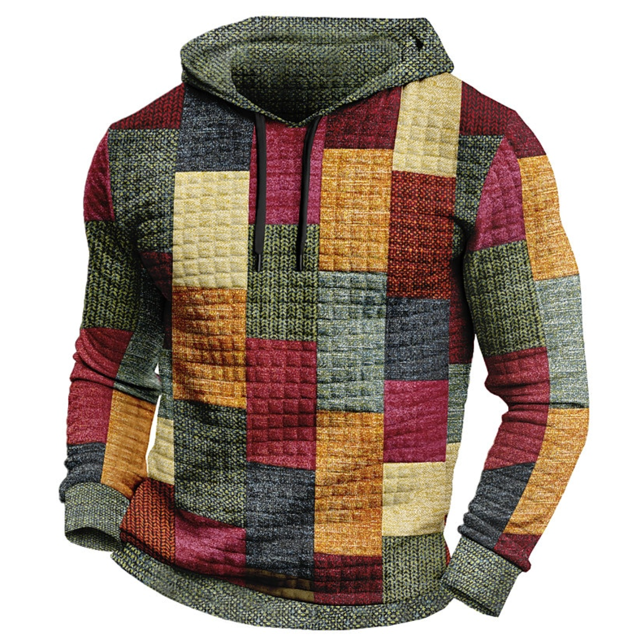 Sweat À Capuche Homme Coton Italien Élégant Casual-1