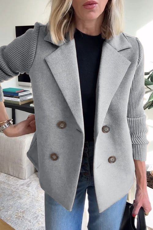 Blazer Chic Femme à Manches Tricotées 7
