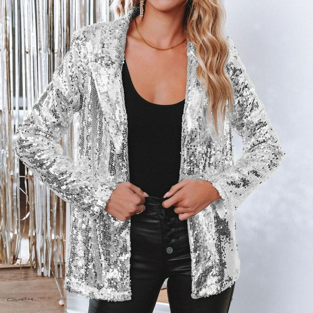 Blazer Femme Glamour à Paillettes Chic 1