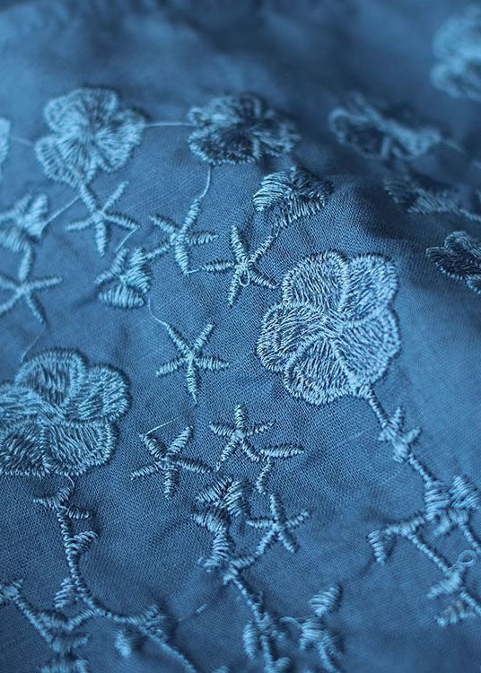 Blouse Femme Brodée à Col Rond en Coton 3