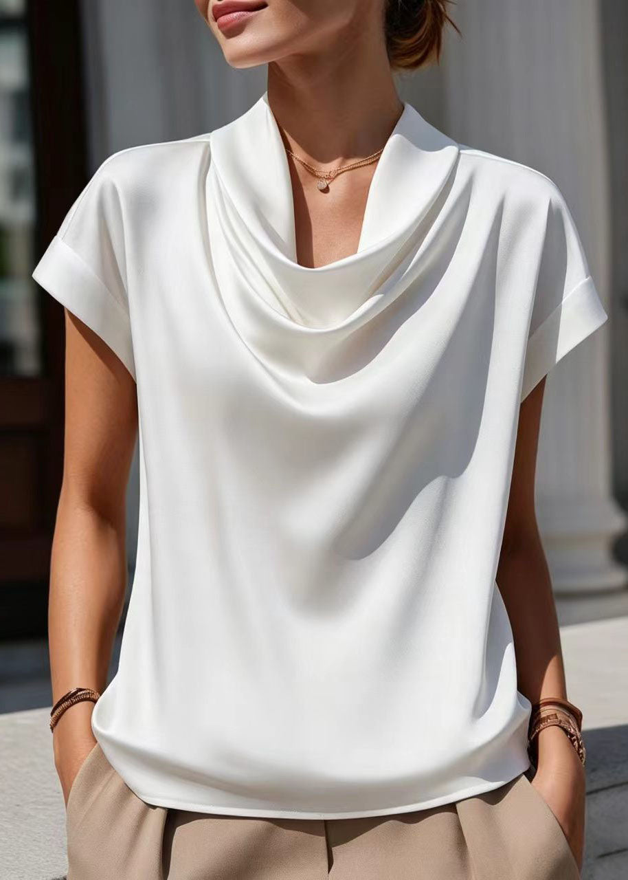 Blouse Femme Col Bénitier Manches Courtes Ample 0
