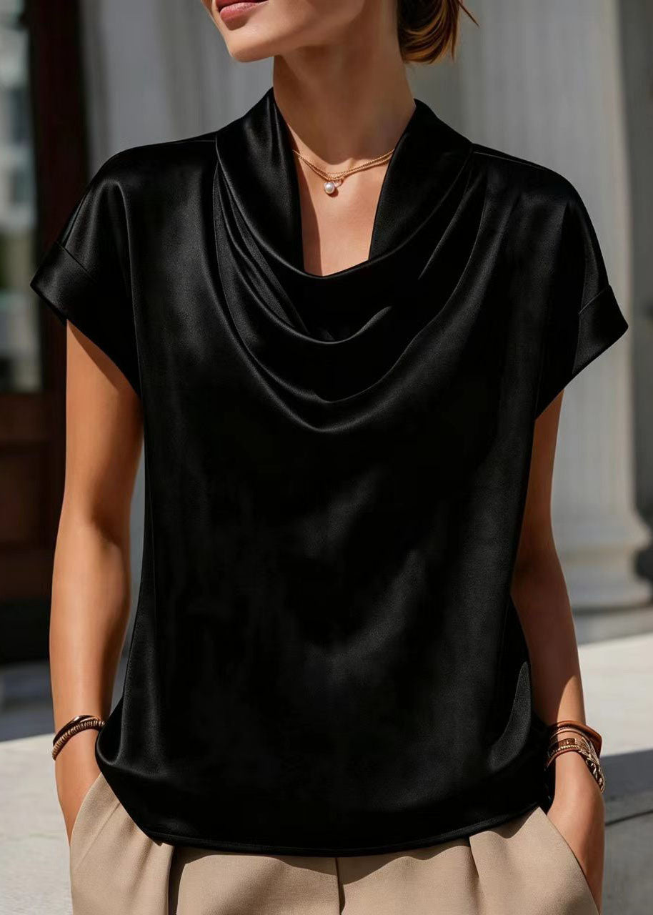 Blouse Femme Col Bénitier Manches Courtes Ample 1