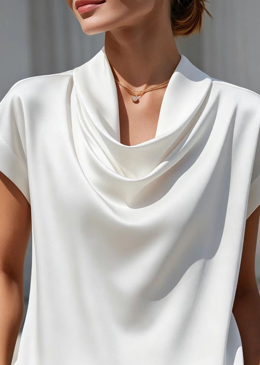 Blouse Femme Col Bénitier Manches Courtes Ample 4