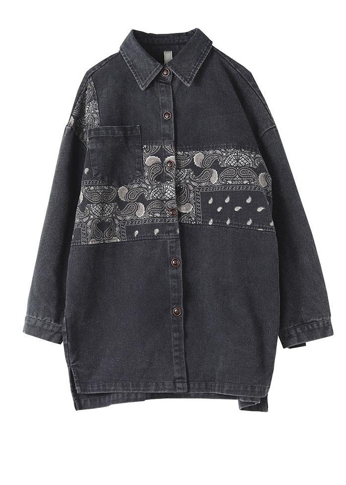 Blouse Femme Imprimée à Poches Patchwork 4