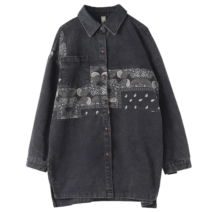 Blouse Femme Imprimée à Poches Patchwork 4
