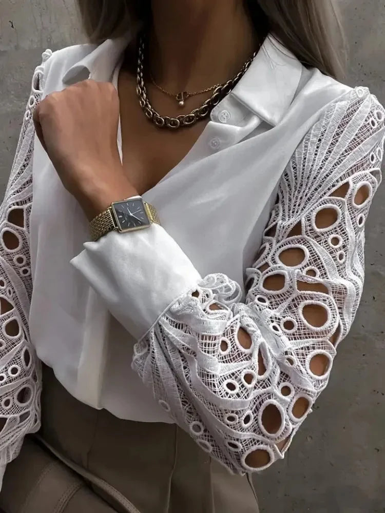 Blouse Femme Longue Manches Vintage Détails Boutonnés 4