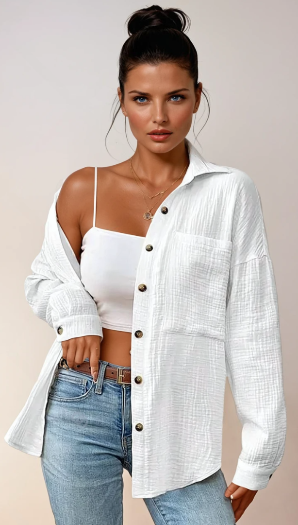 Blouse Femme en Coton 100% Style Décontracté 1