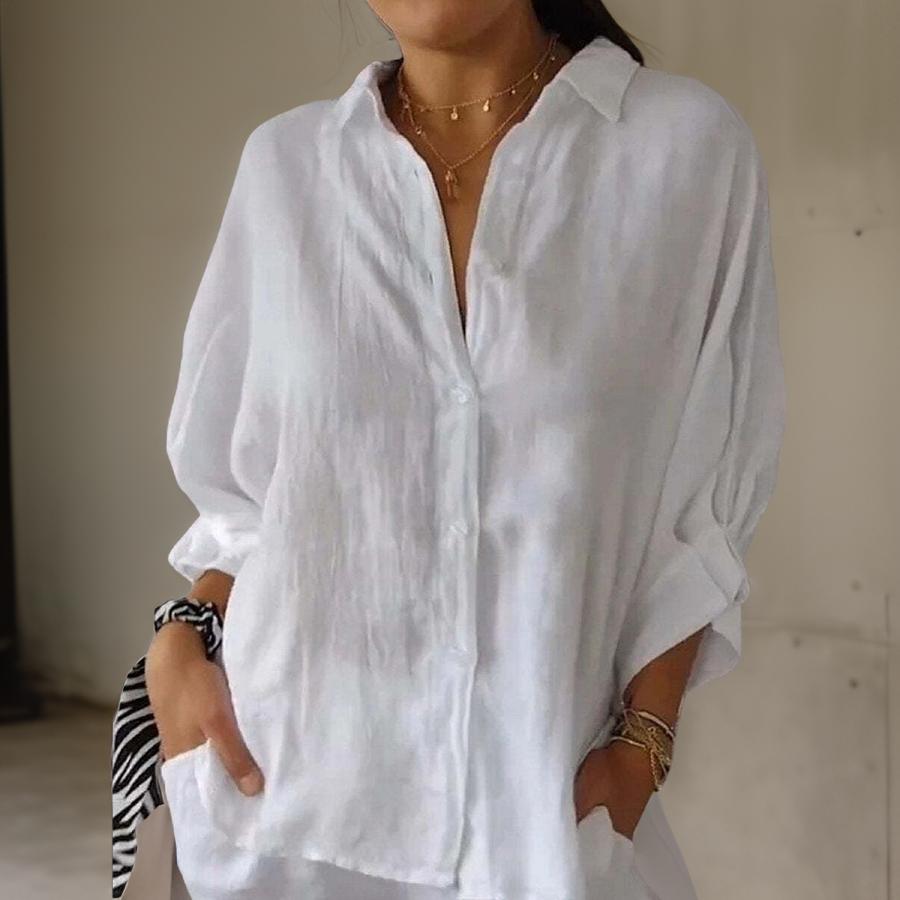 Blouse Femme en Coton Mélangé Classique 2