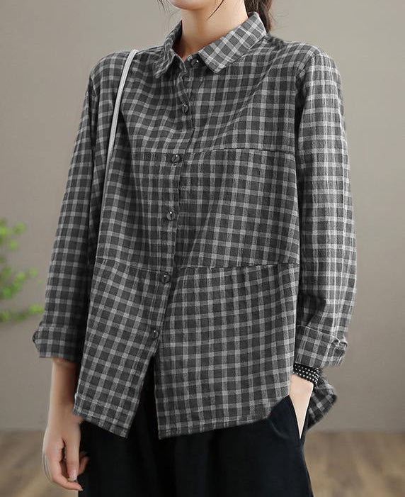 Blouse Printemps à Manches Longues pour Femme en Patchwork 5