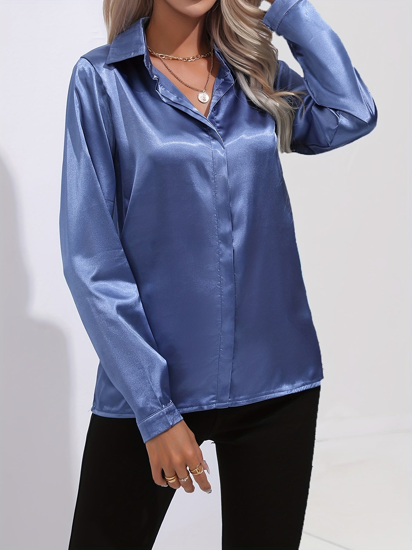 Blouse en Satin pour Femmes Automne Chic 2