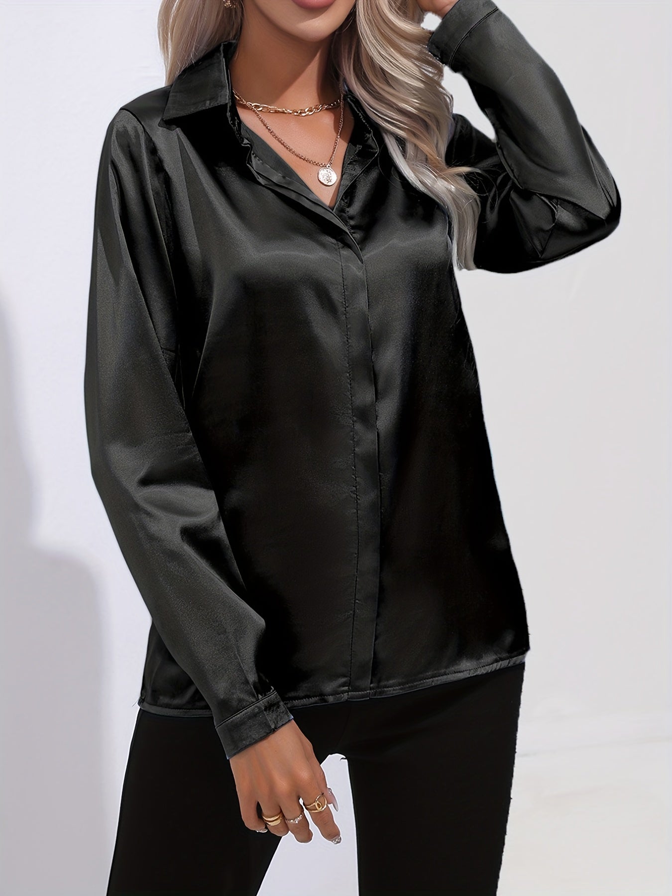 Blouse en Satin pour Femmes Automne Chic 4