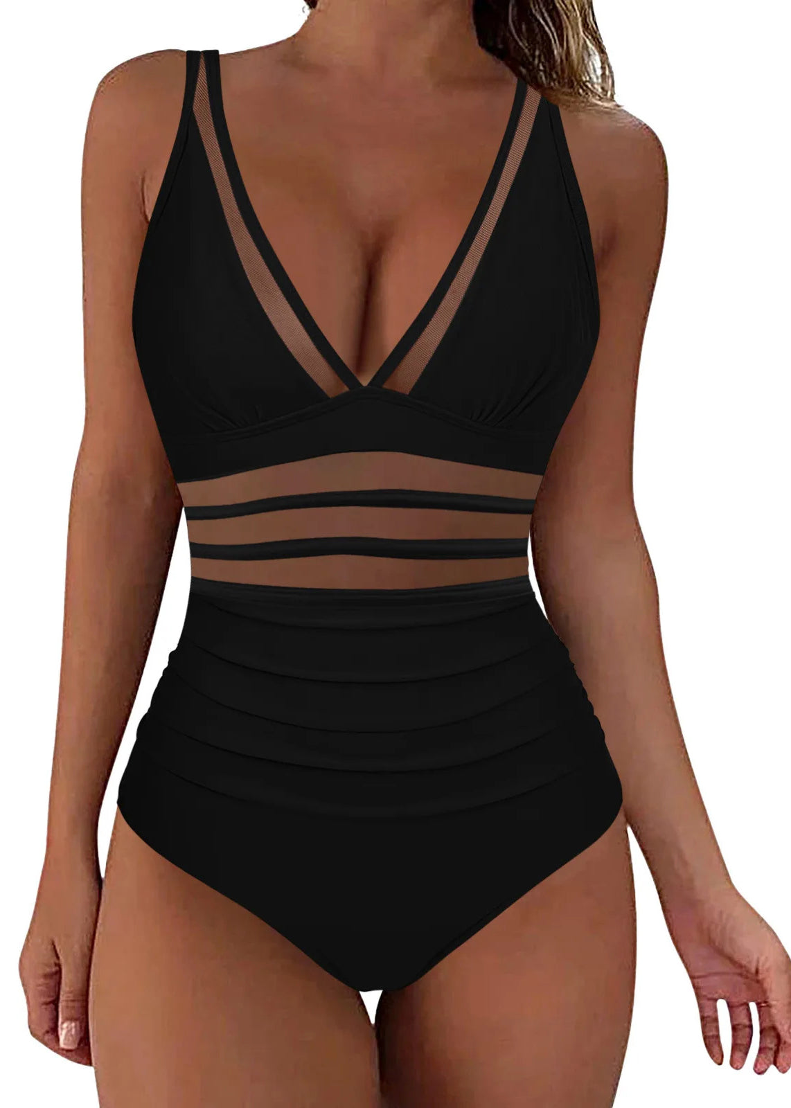 Body Maillot de Bain Femme Style Boho à Col en V 1