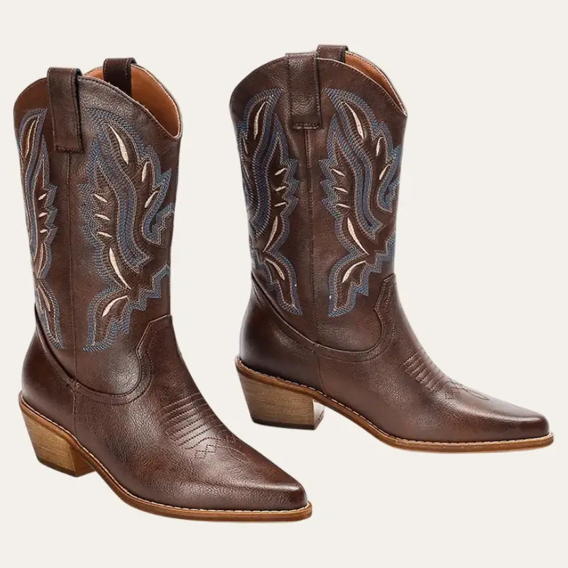 Bottes Cowboy en Cuir pour Femmes Style Western 1