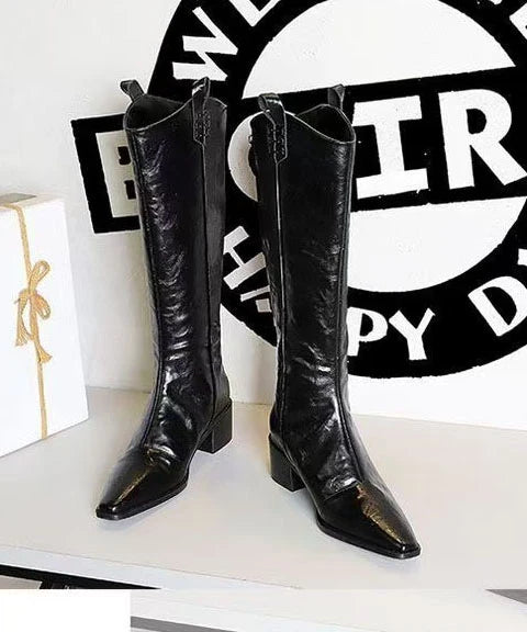 Bottes Femme Bout Pointu Semelles Épaisses 1