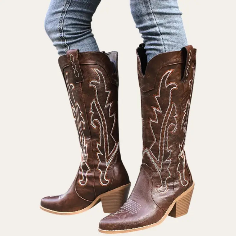 Bottes Femme Cowboy Style Western Similicuir 1