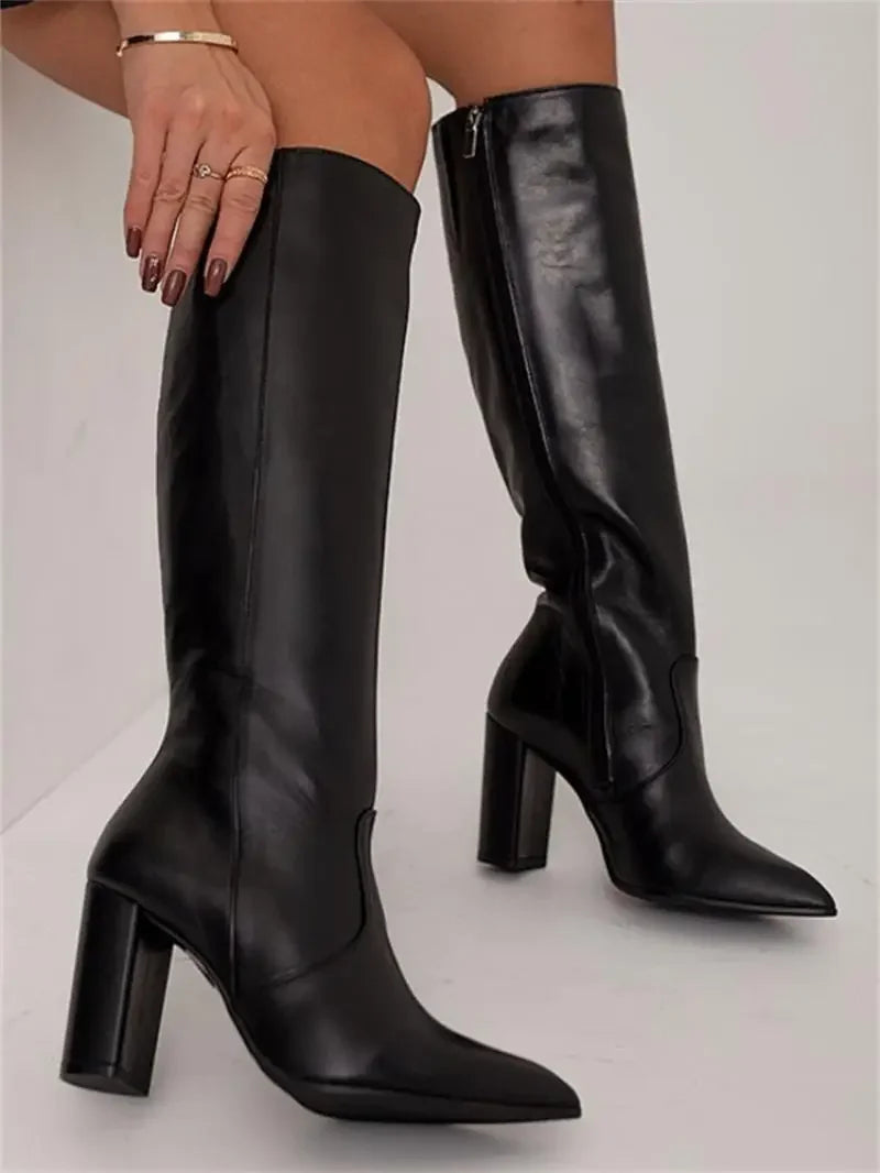 Bottes Femme Élégantes en Similicuir