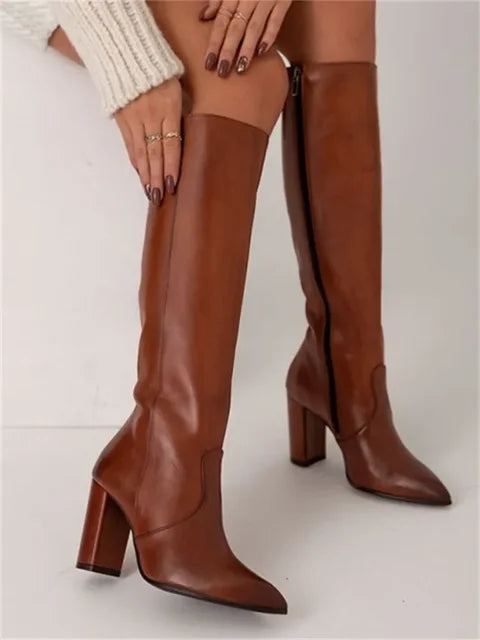 Bottes Femme Élégantes en Similicuir