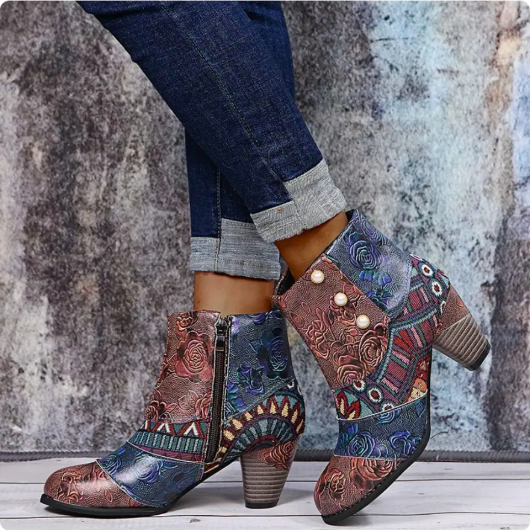 Bottes Femme Rétro Imperméables Haut Talon 4