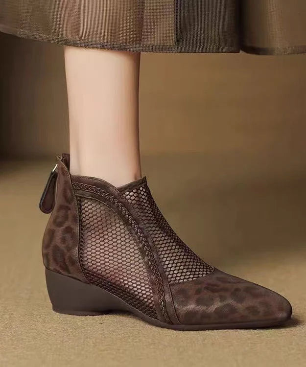 Bottes Femme Style Léopard Ajouré 0