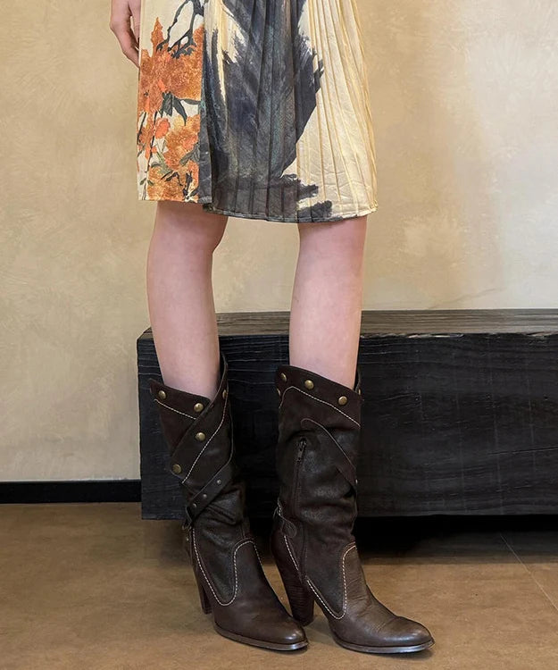 Bottes Femme Talons Hauts Style Patchwork 2