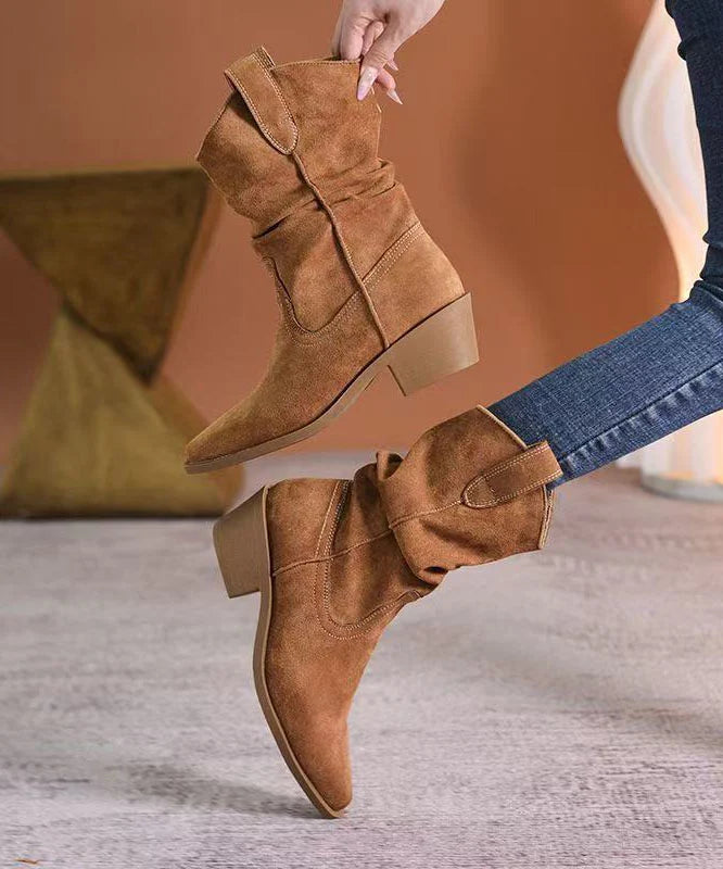 Bottes Femme à Bout Pointu et Talon Compensé 0