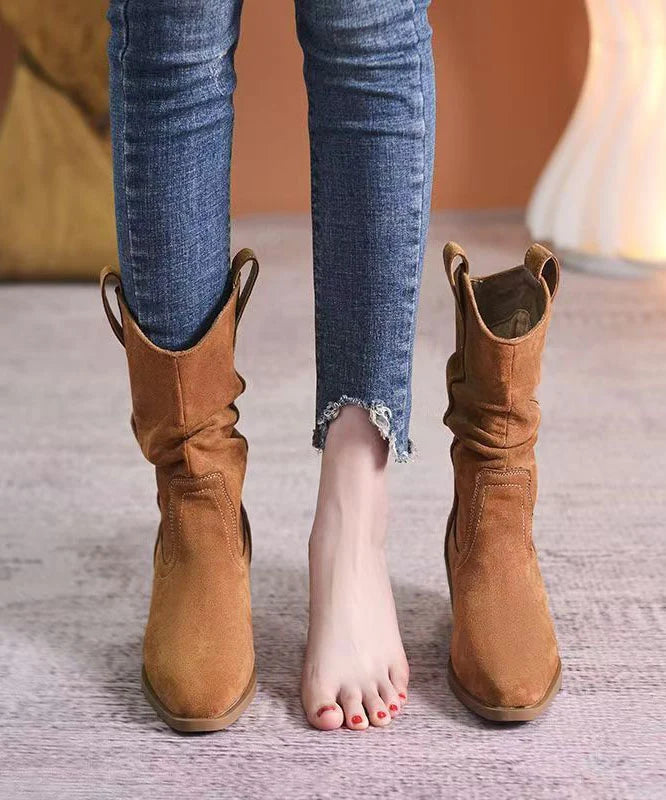 Bottes Femme à Bout Pointu et Talon Compensé 2